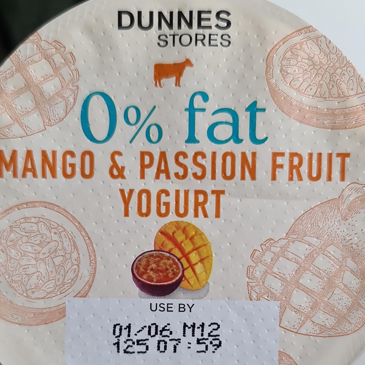 Fotografie - Mango & Passion Fruit Yogurt 0% fat Dunnes Stores