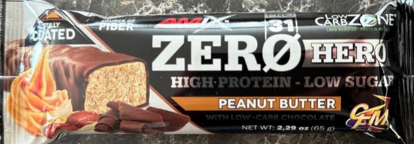 Fotografie - Zero hero protein bar peanut butter Amix Nutrition