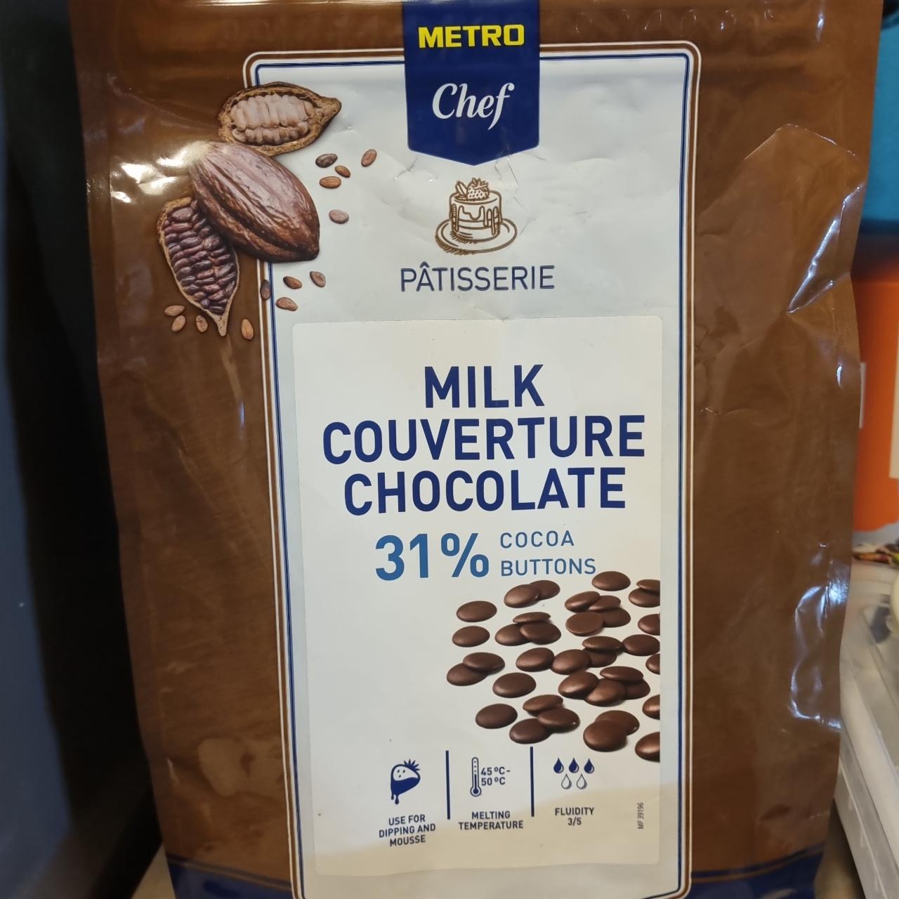 Fotografie - Milk Couverture Chocolate 31% cocoa buttons Metro Chef