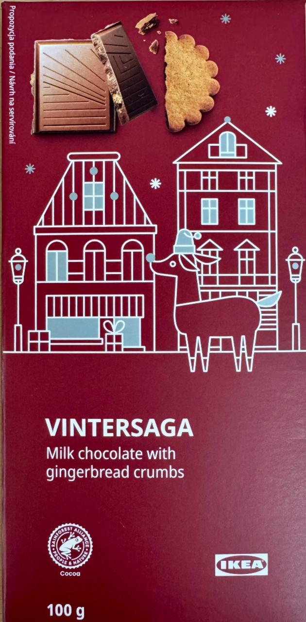 Fotografie - Vintersaga Milk chocolate with gingerbread crumbs Ikea