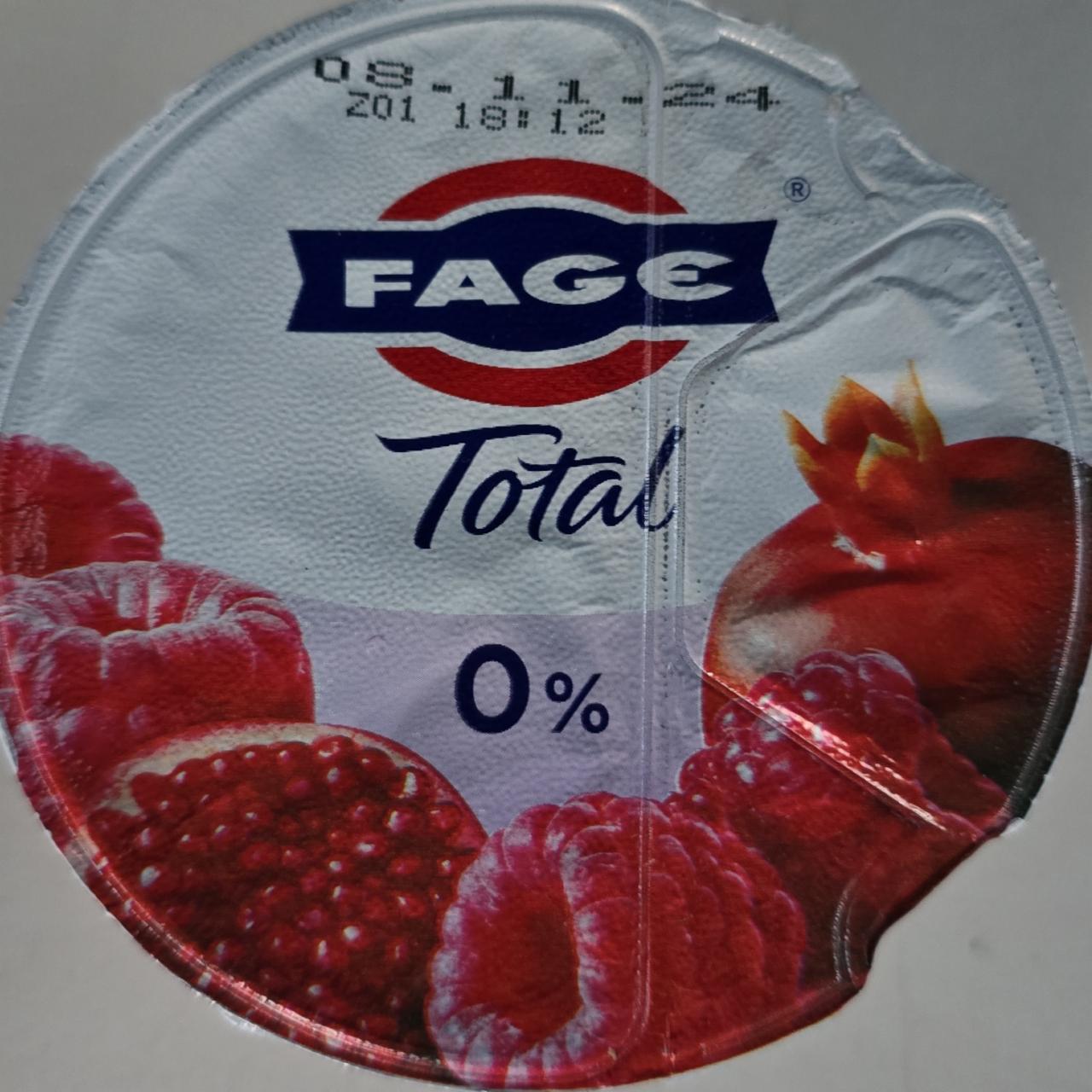 Fotografie - Total 0% Fage Raspberry pomegranate