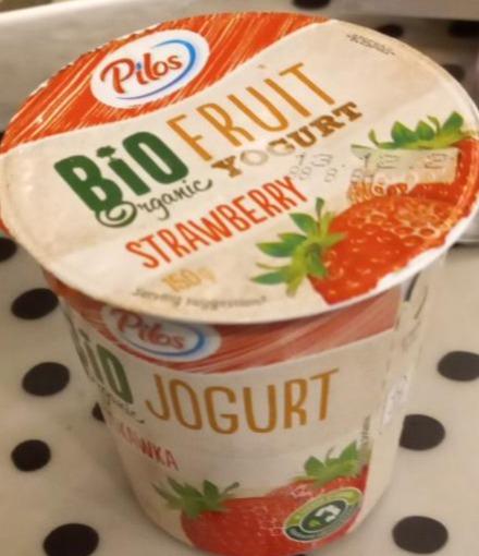 Fotografie - Bio organic fruit yogurt strawberry Pilos