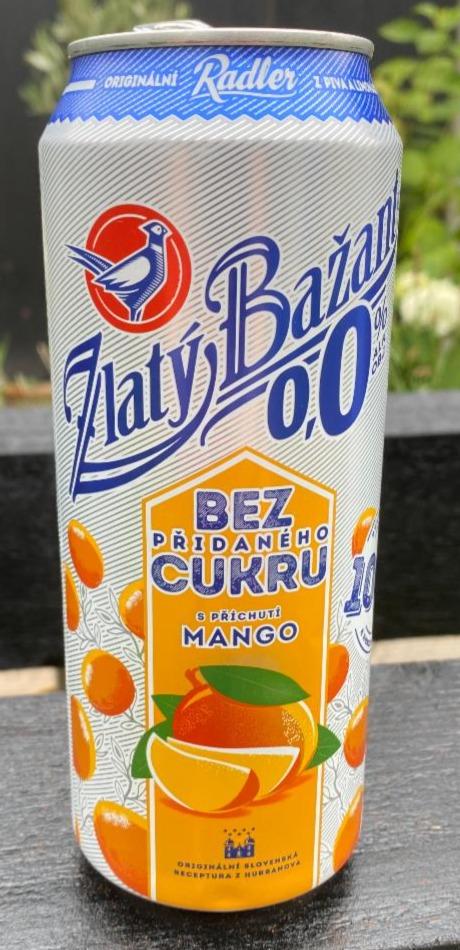 Fotografie - Radler 0,0% mango Zlatý Bažant