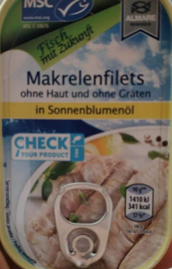 Fotografie - Makrelenfilets in sonnenblumenöl Almare Seafood