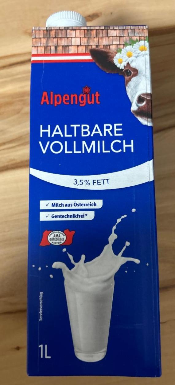 Fotografie - Haltbare Vollmilch 3,5% Fett Alpengut