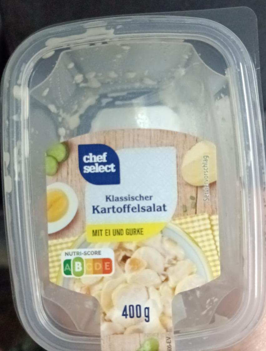 Klassischer Kartoffelsalat mit Chef kalórie, ei Select - hodnoty nutričné und kJ gurke a