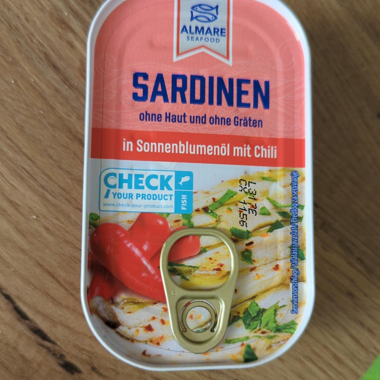 Fotografie - Sardinen in Sonnenblumenöl mit Chili Almare Seafood