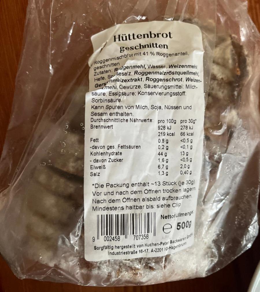 Fotografie - Hüttenbrot geschnitten