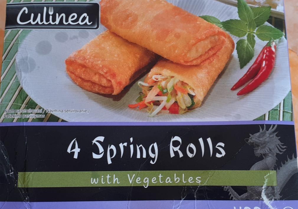 4 Spring rolls with a kJ nutričné kalórie, - hodnoty Culinea vegetables