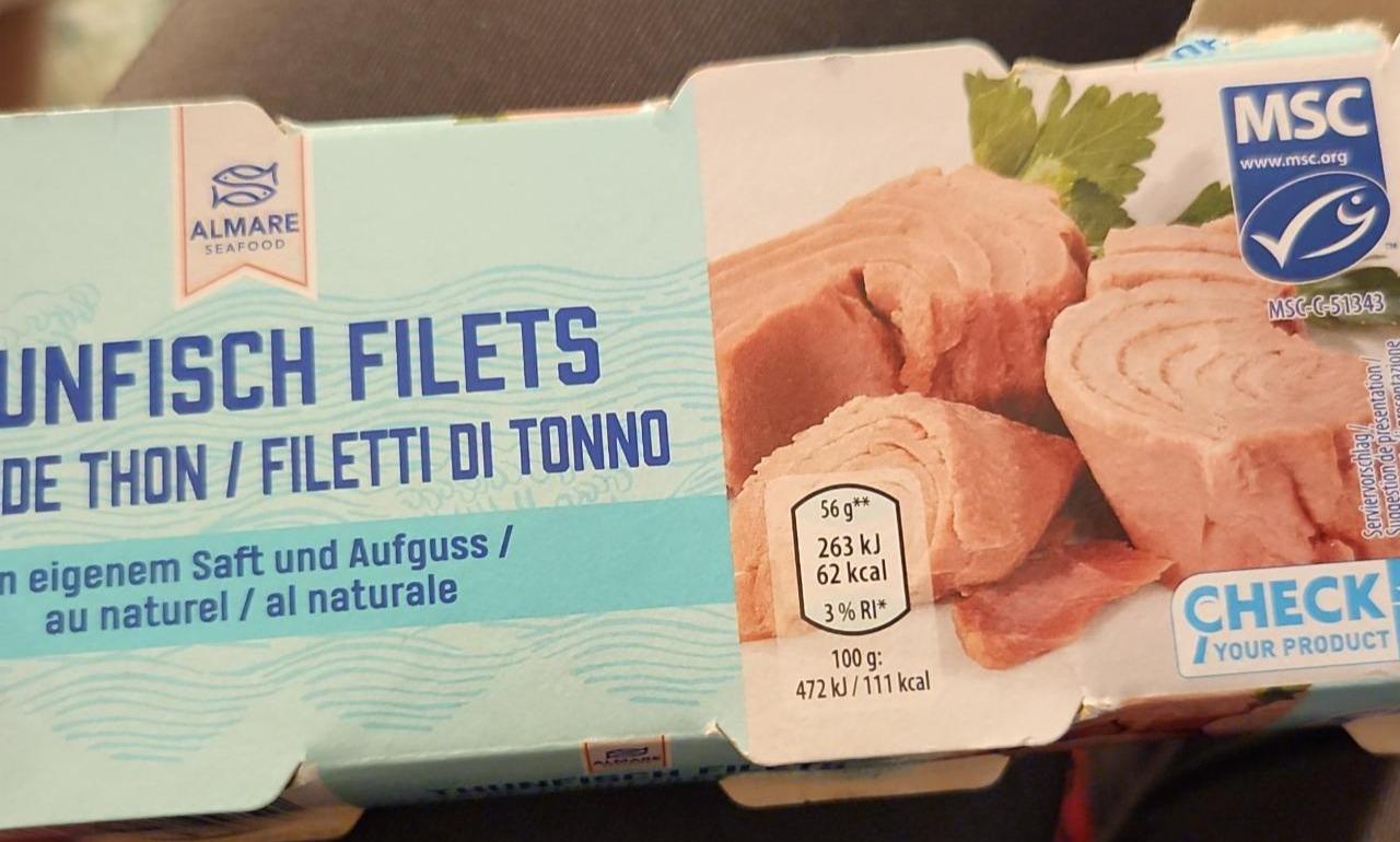 Fotografie - Thunfisch Filets in eigenem Saft und Aufguss Almare Seafood