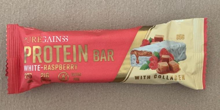 Fotografie - Protein Bar White-Raspberry with collagen PureGainss