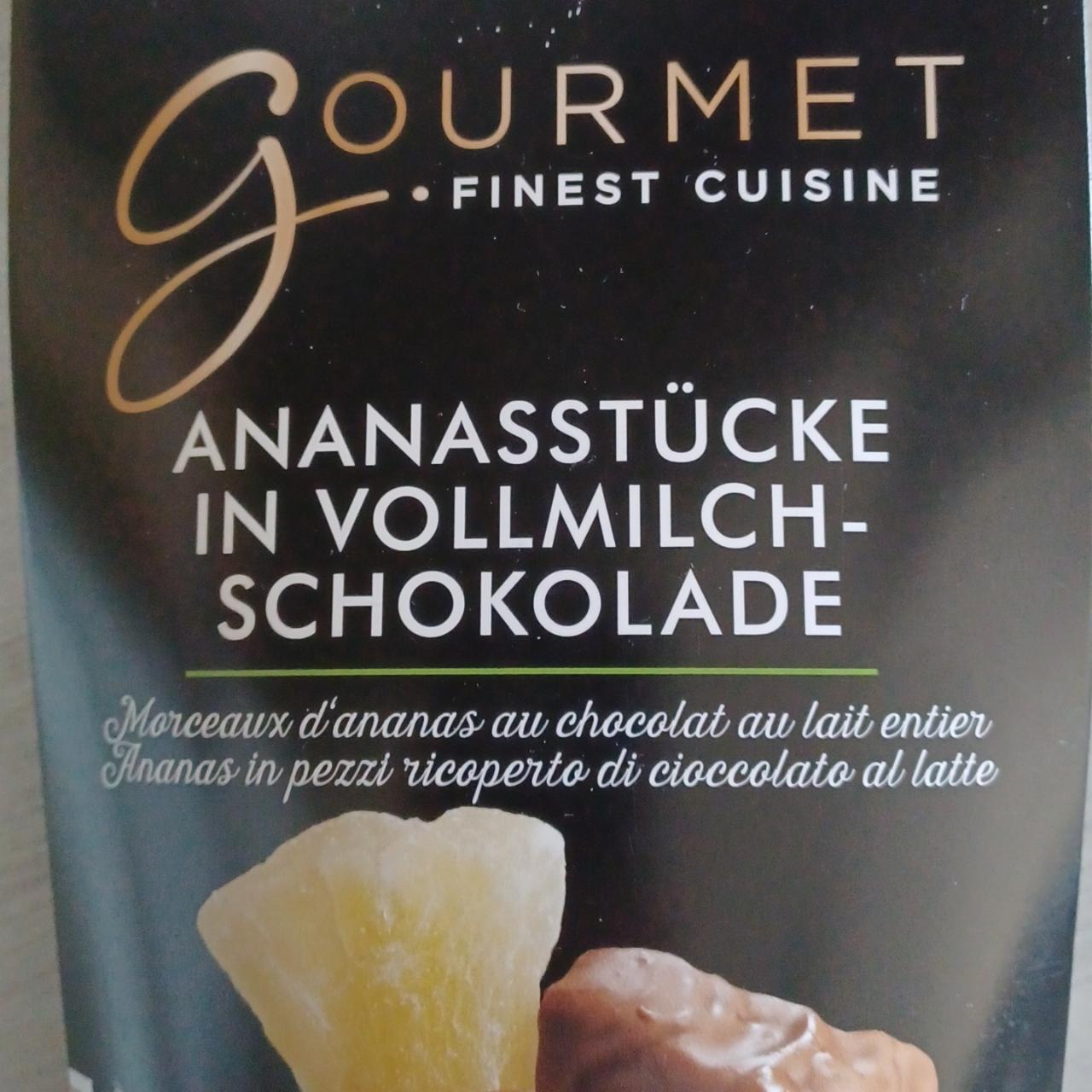 Fotografie - Ananasstücke in vollmilch-schokolade Gourmet