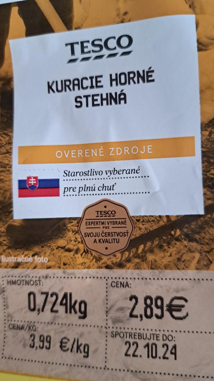 Fotografie - Kuracie stehná horné Tesco