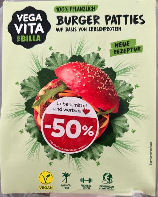 Fotografie - Burger patties auf basis von erbsenprotein Vega Vita von Billa