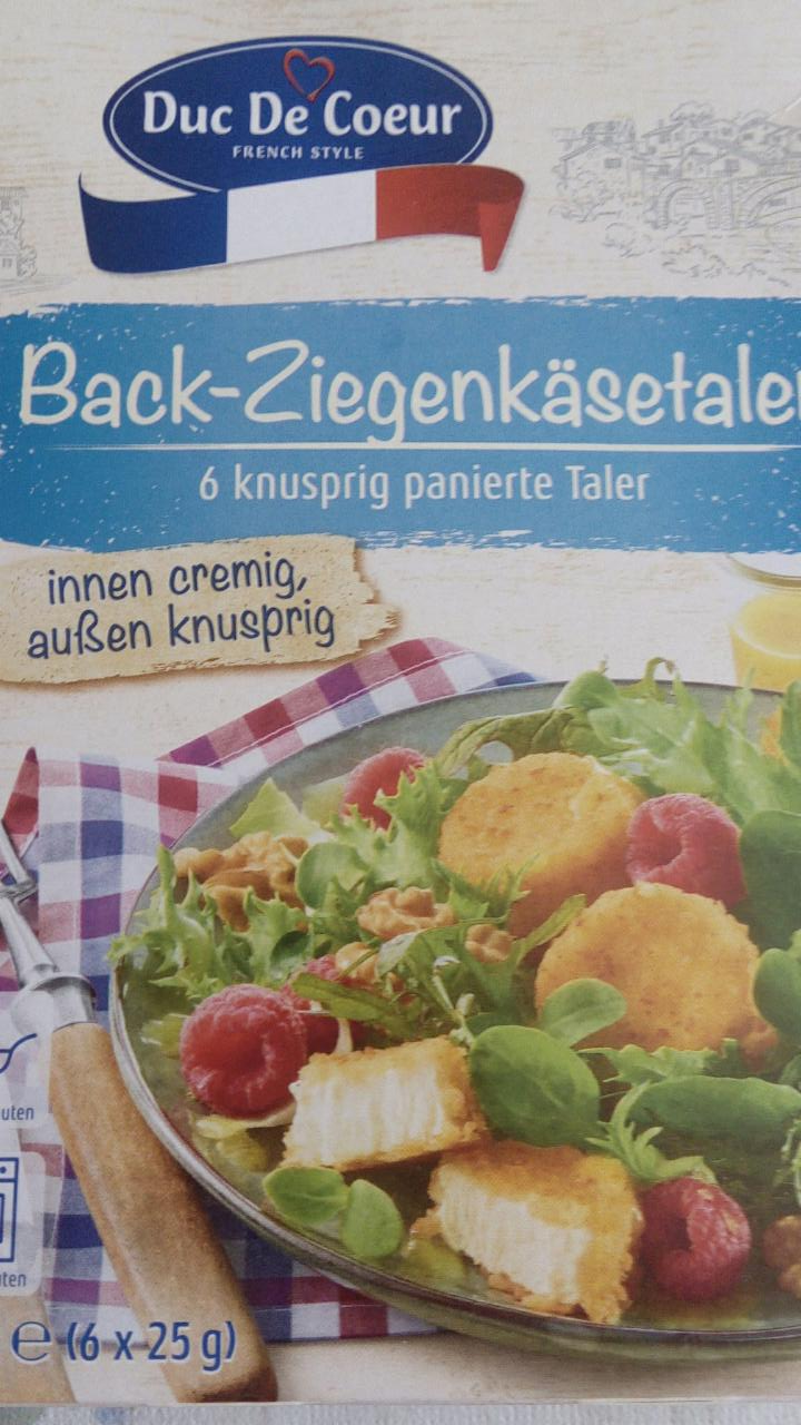 Back-Ziegenkäsetaler - hodnoty kalórie, nutričné kJ a