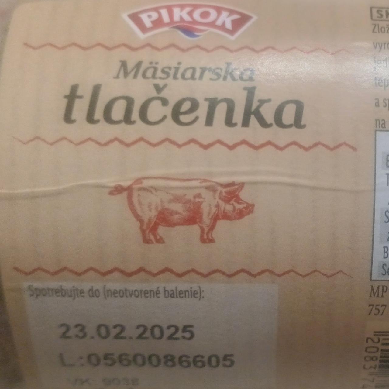 Fotografie - Mäsiarska tlačenka Pikok