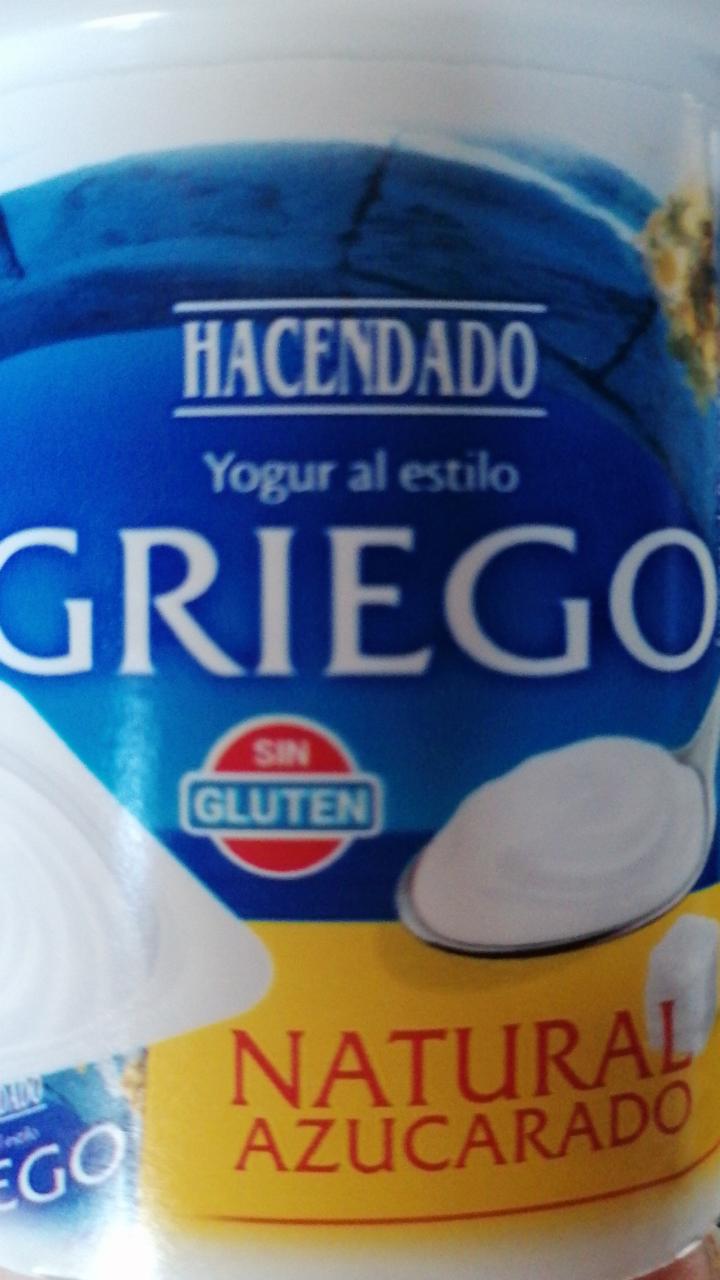 Fotografie - Yogur al estilo Griego Natural Azucarado Hacendado