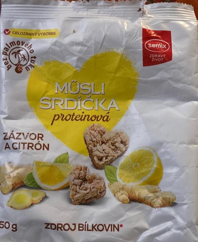 Fotografie - Müsli srdíčka proteinová zázvor a citrón Semix