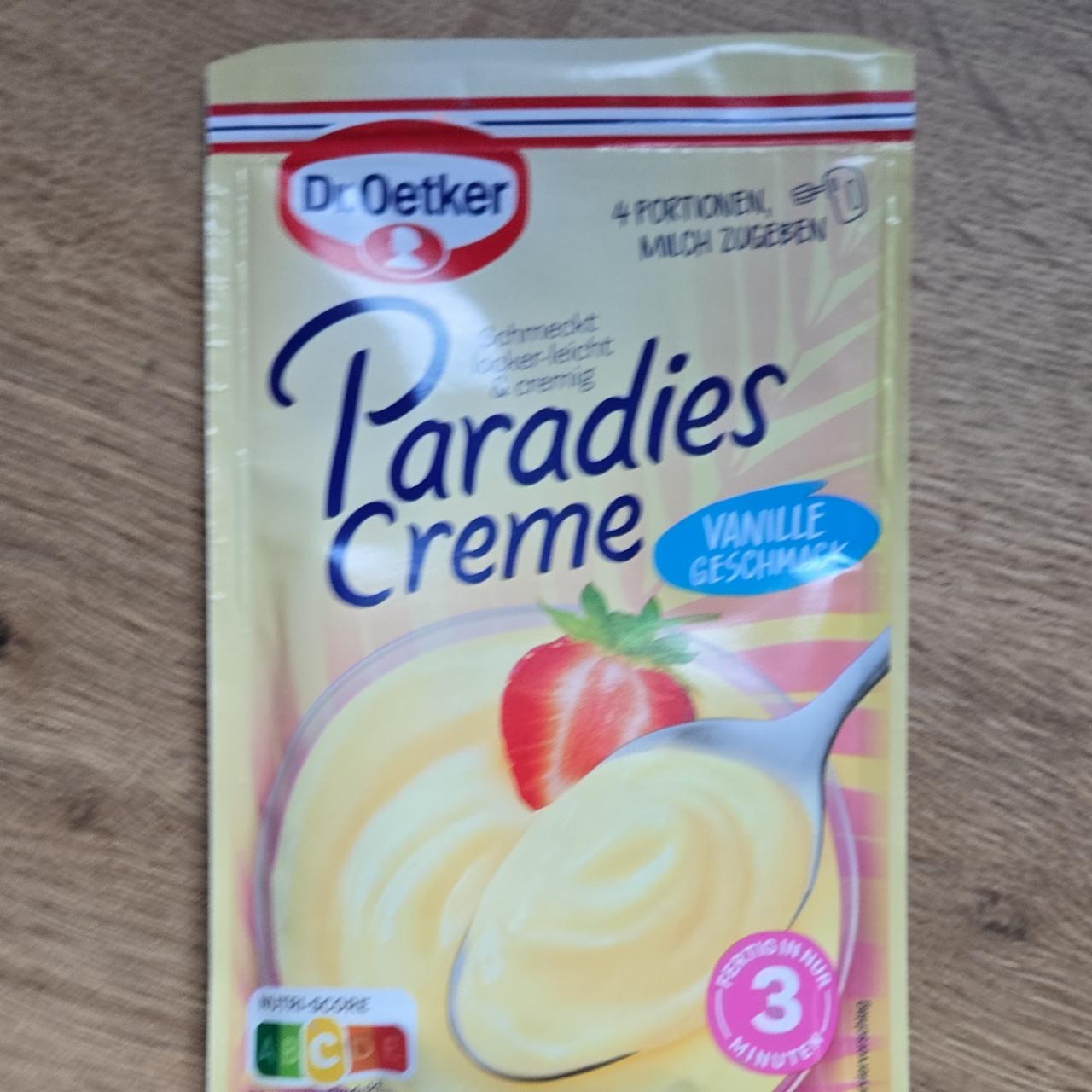 Fotografie - Paradies creme vanille geschmack Dr.Oetker