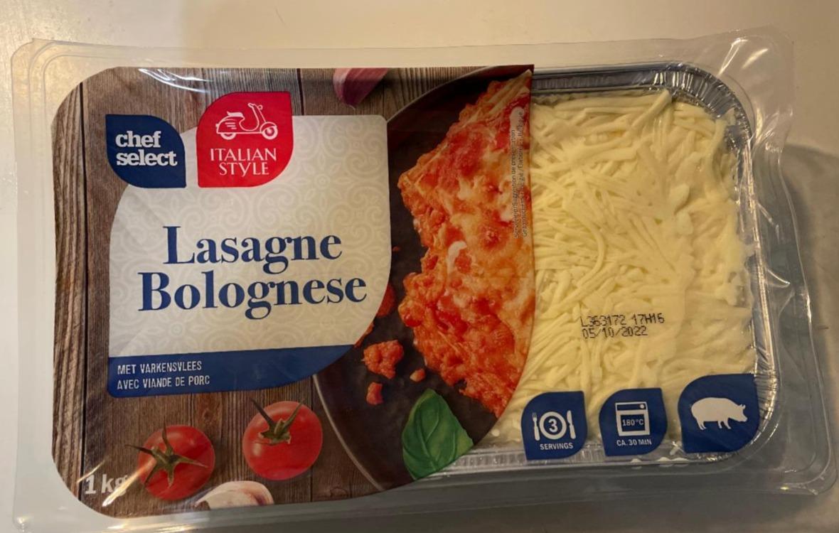 Chef Bolognese Lasagne Style - kJ hodnoty kalórie, a Italian nutričné Select