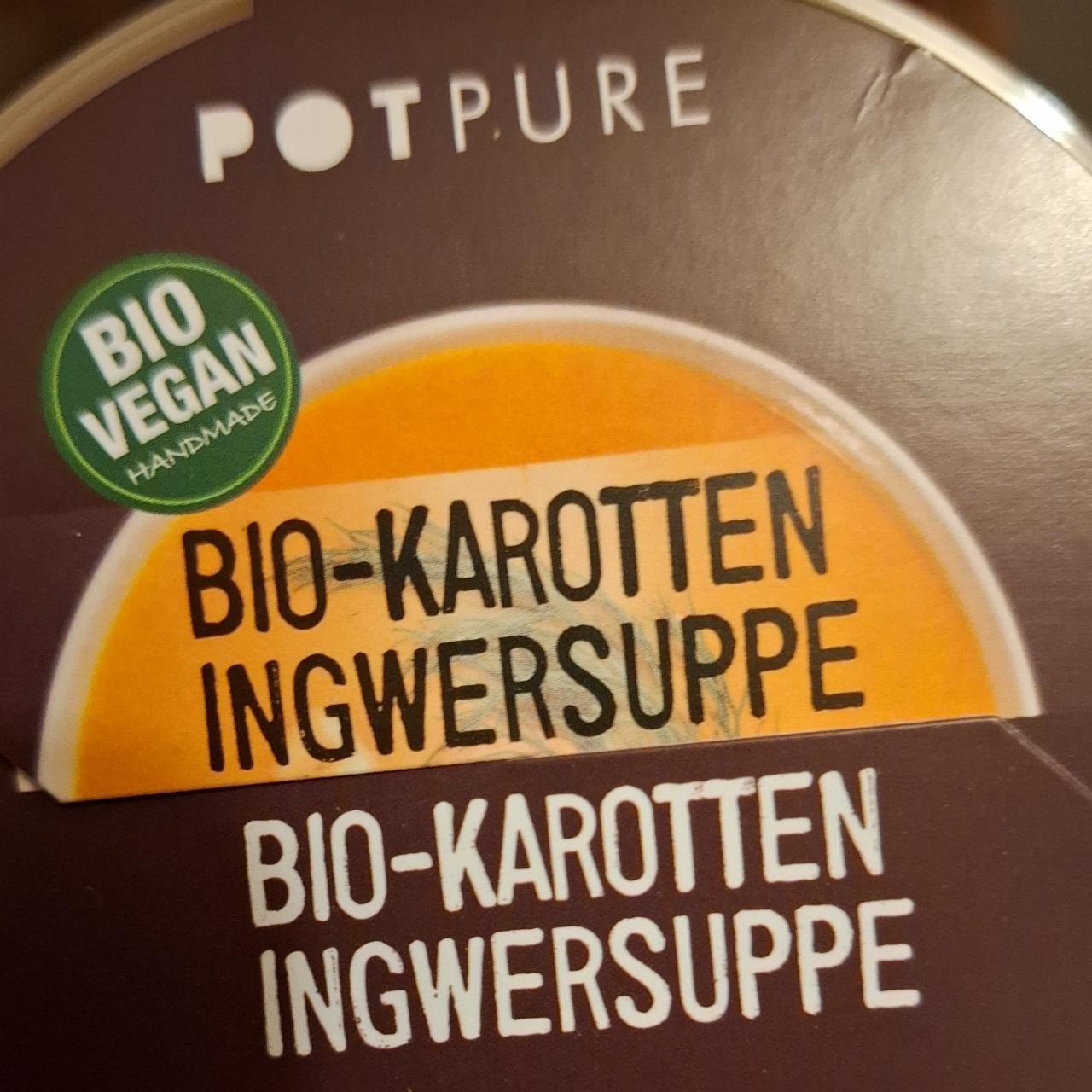 Fotografie - Bio-Karotten Ingwersuppe Potpure