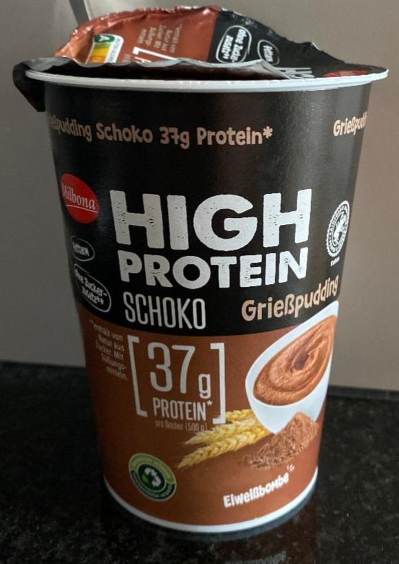 Fotografie - High Protein Schoko Grießpudding Milbona