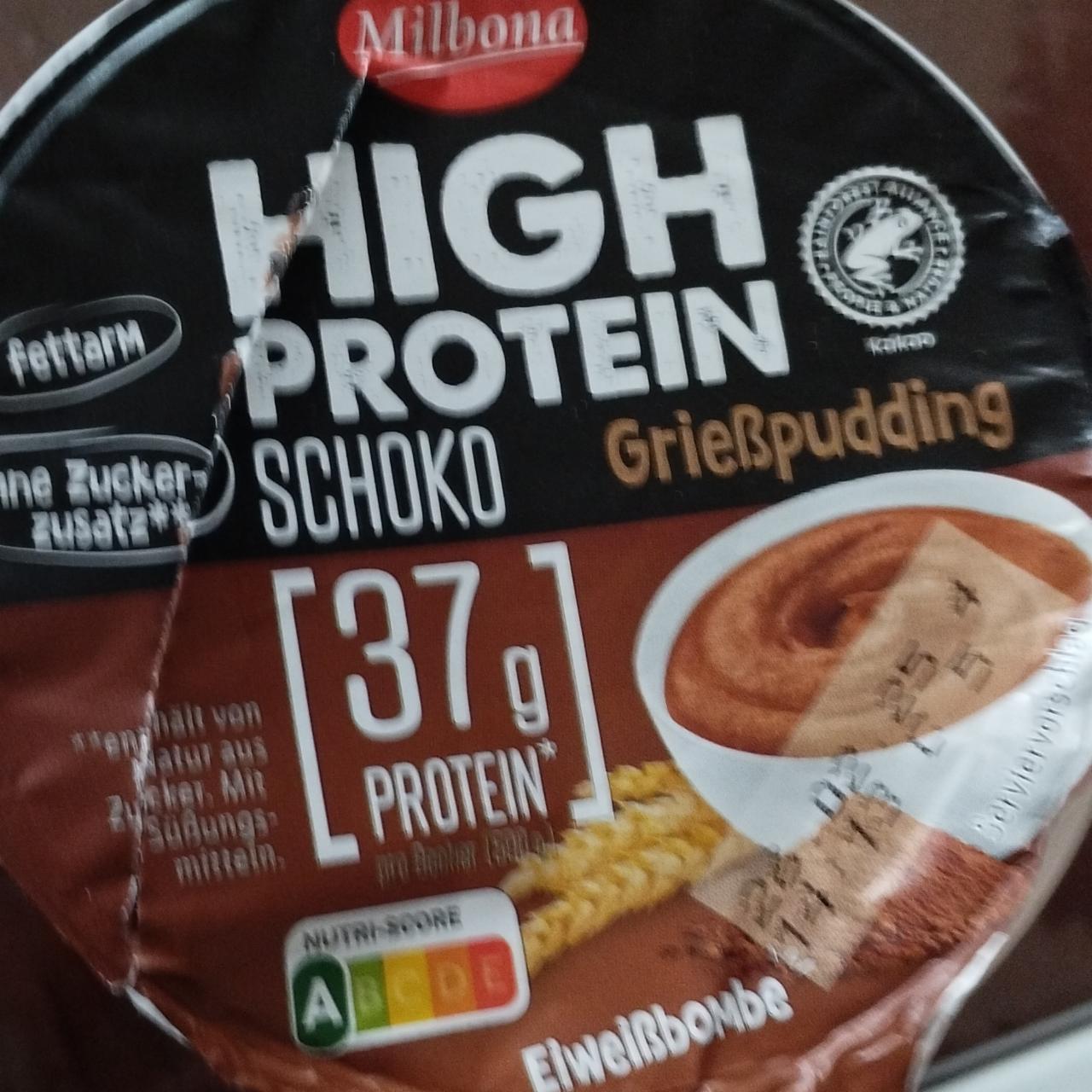 Fotografie - High Protein Schoko Grießpudding Milbona