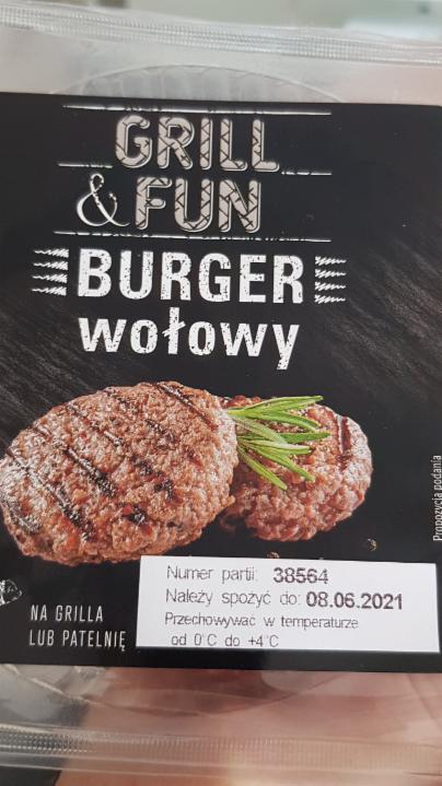 Fotografie - Burger wołowy 98% mięsa Grill & Fun