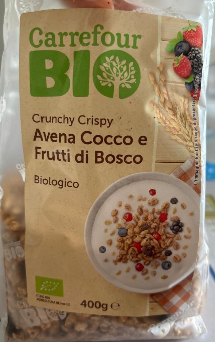 Fotografie - Crunchy Crispy Avena Cocco e Frutti di Bosco Carrefour Bio