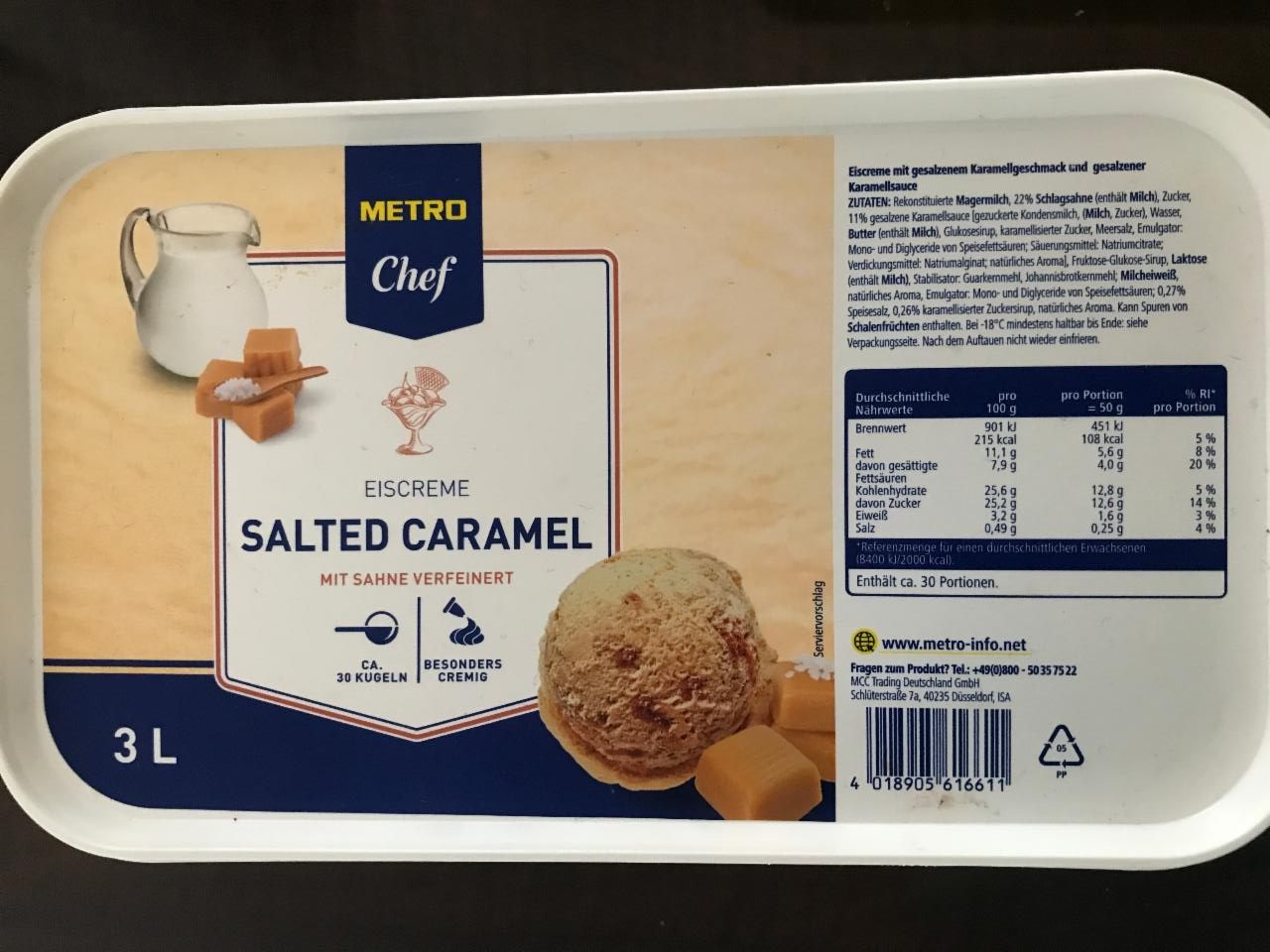 Fotografie - Eiscreme salted caramel Metro Chef