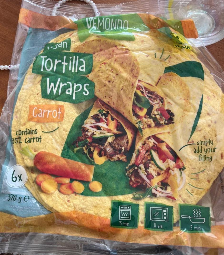 Fotografie - Vegan tortilla wraps carrot Vemondo