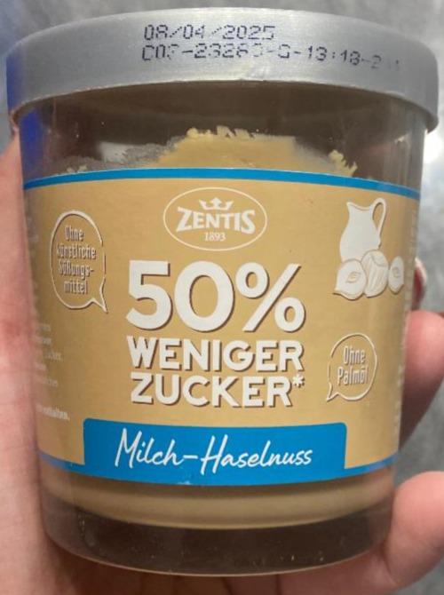 Fotografie - Milch-Haselnuss 50% weniger Zucker Zentis