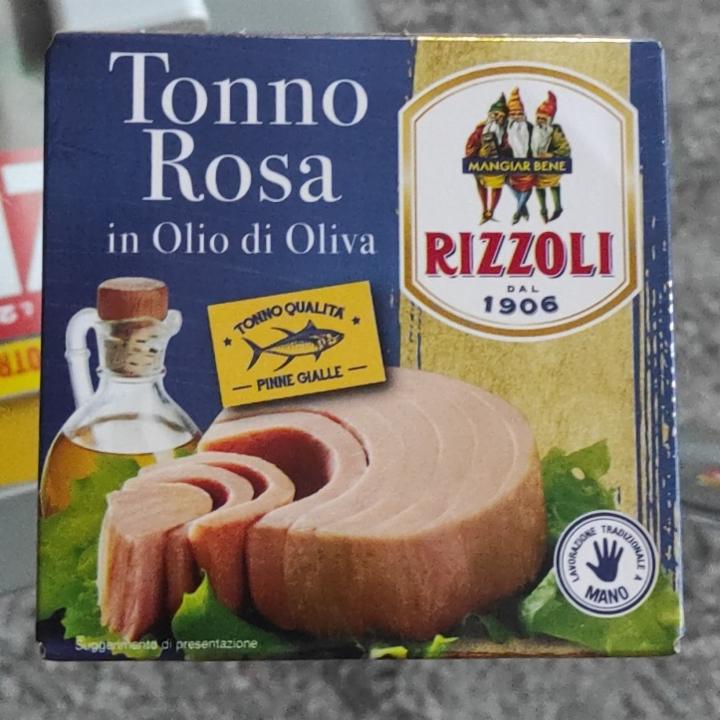 Fotografie - Tonno Rosa in Olio di Oliva Rizzoli (hodnoty pre pevný podiel bez oleja)