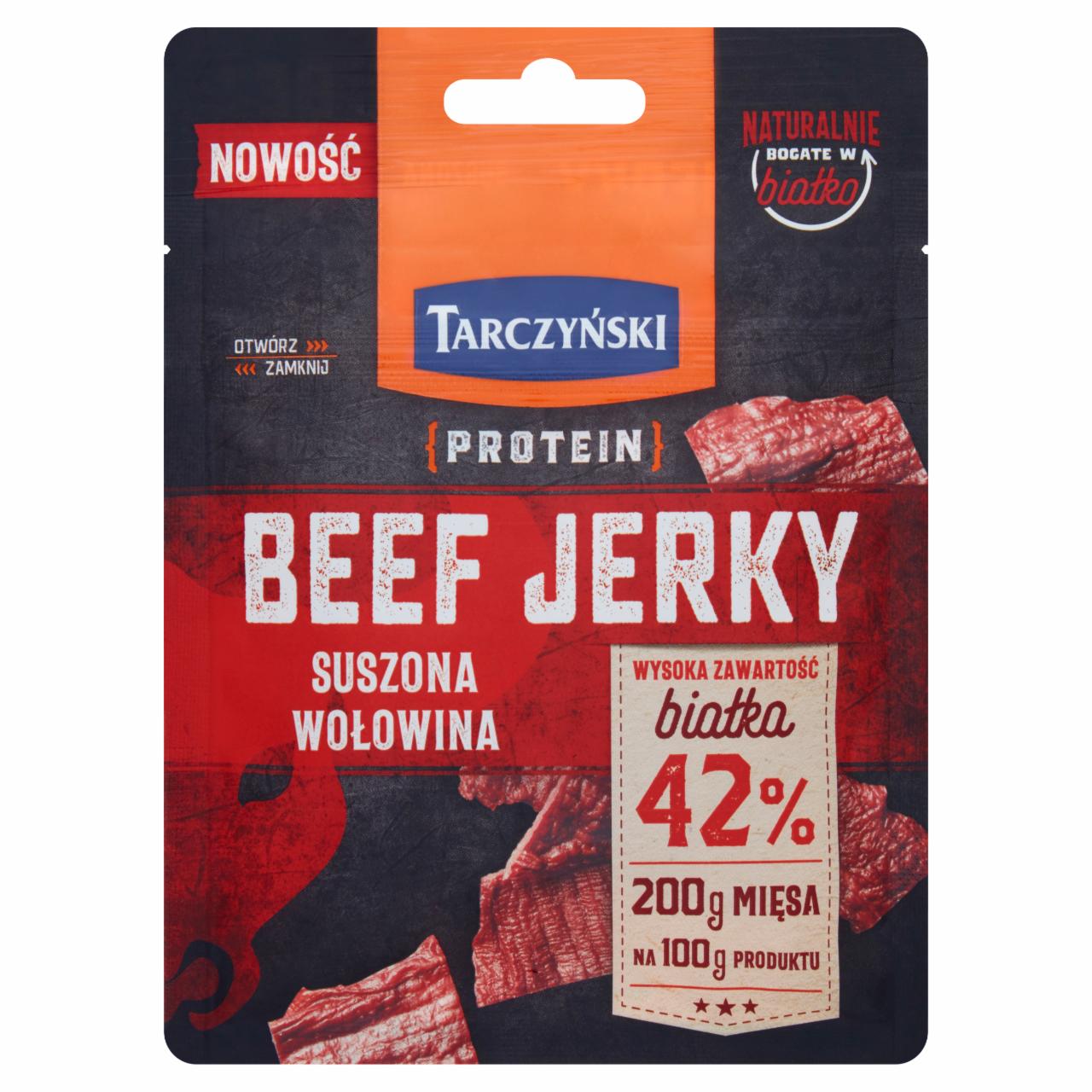 Fotografie - Protein Beef Jerky Suszona wołowina Tarczyński