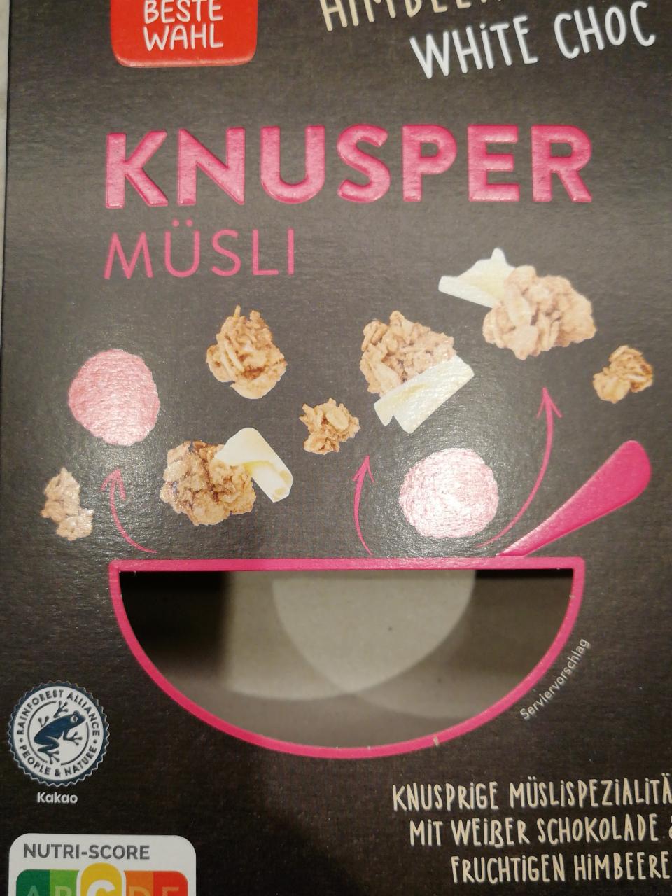 Fotografie - Knusper musli himbeer white choc