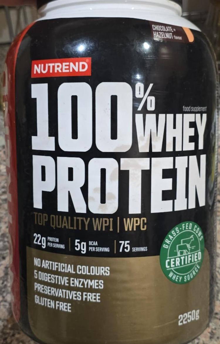 Fotografie - 100% whey protein chocolate hazelnut flavour Nutrend