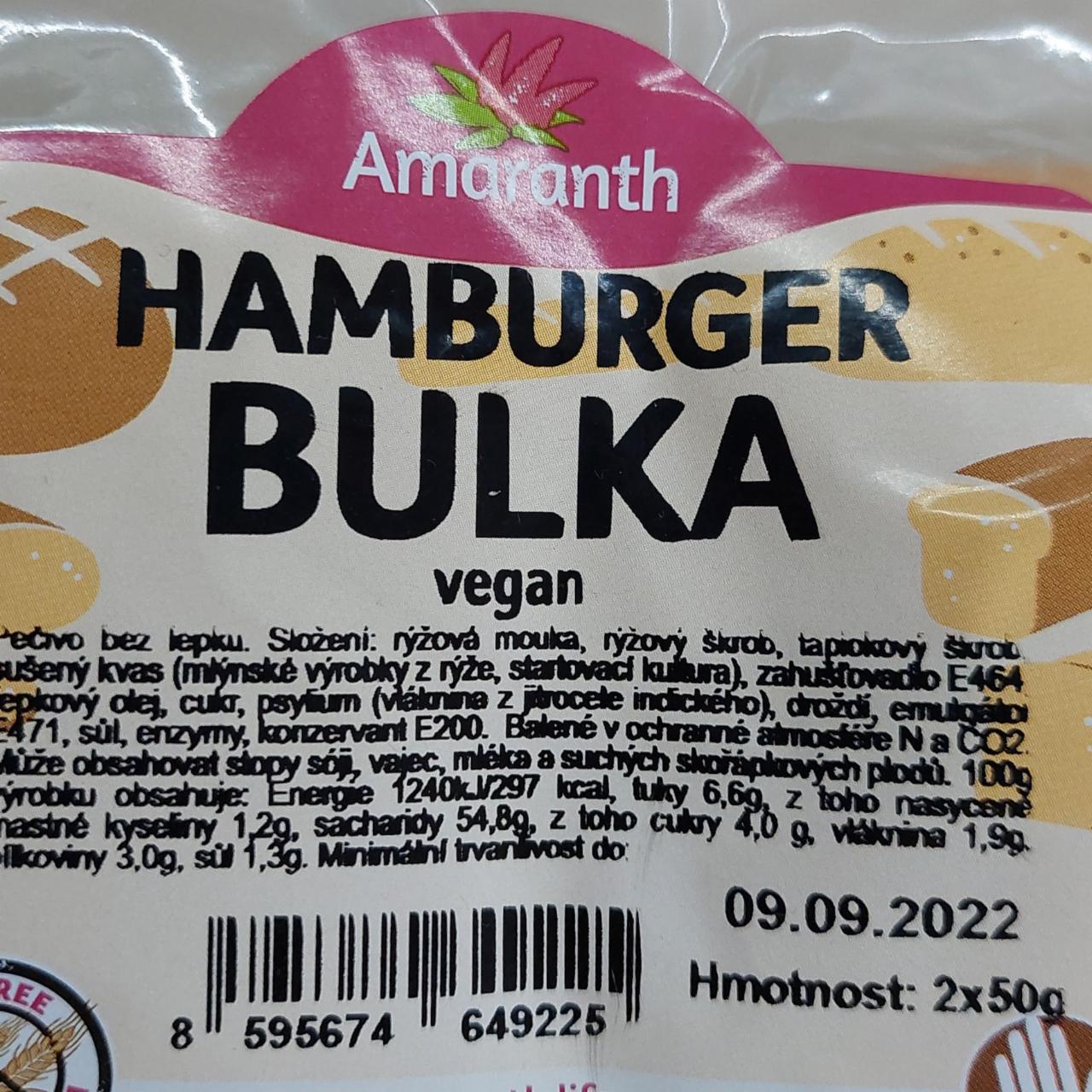 Fotografie - Hamburger bulka vegan Amaranth