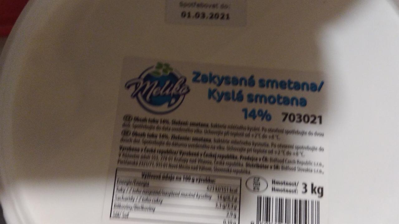 Fotografie - Zakysaná smetana 14% Meliko