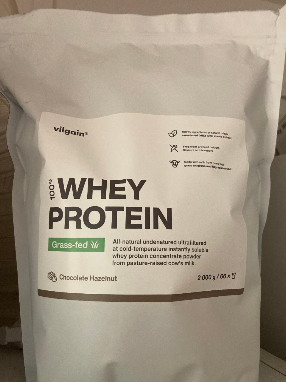 Fotografie - 100% Whey protein Grass-fed Chocolate Hazelnut Vilgain