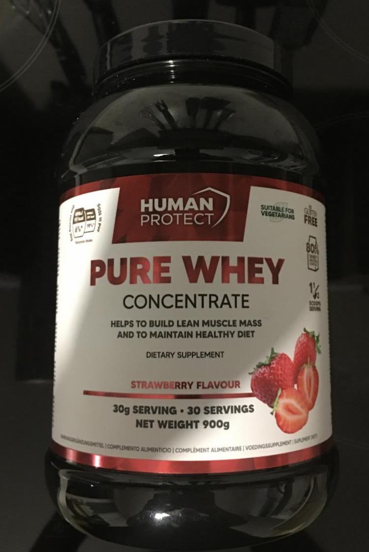 Fotografie - Pure Whey Concentrate Strawberry flavour Human Protect