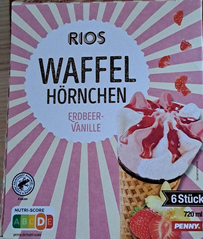 Fotografie - Waffel Hörnchen Erdbeer-Vanille Rios