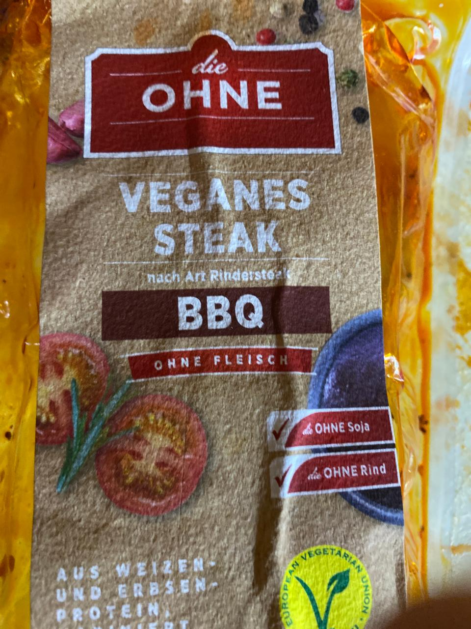 Fotografie - Veganes Steak nach Art Rindersteak BBQ die Ohne