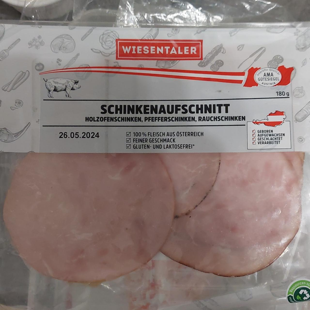 Fotografie - Schinkenaufschnitt holzofenschinken Wiesentaler