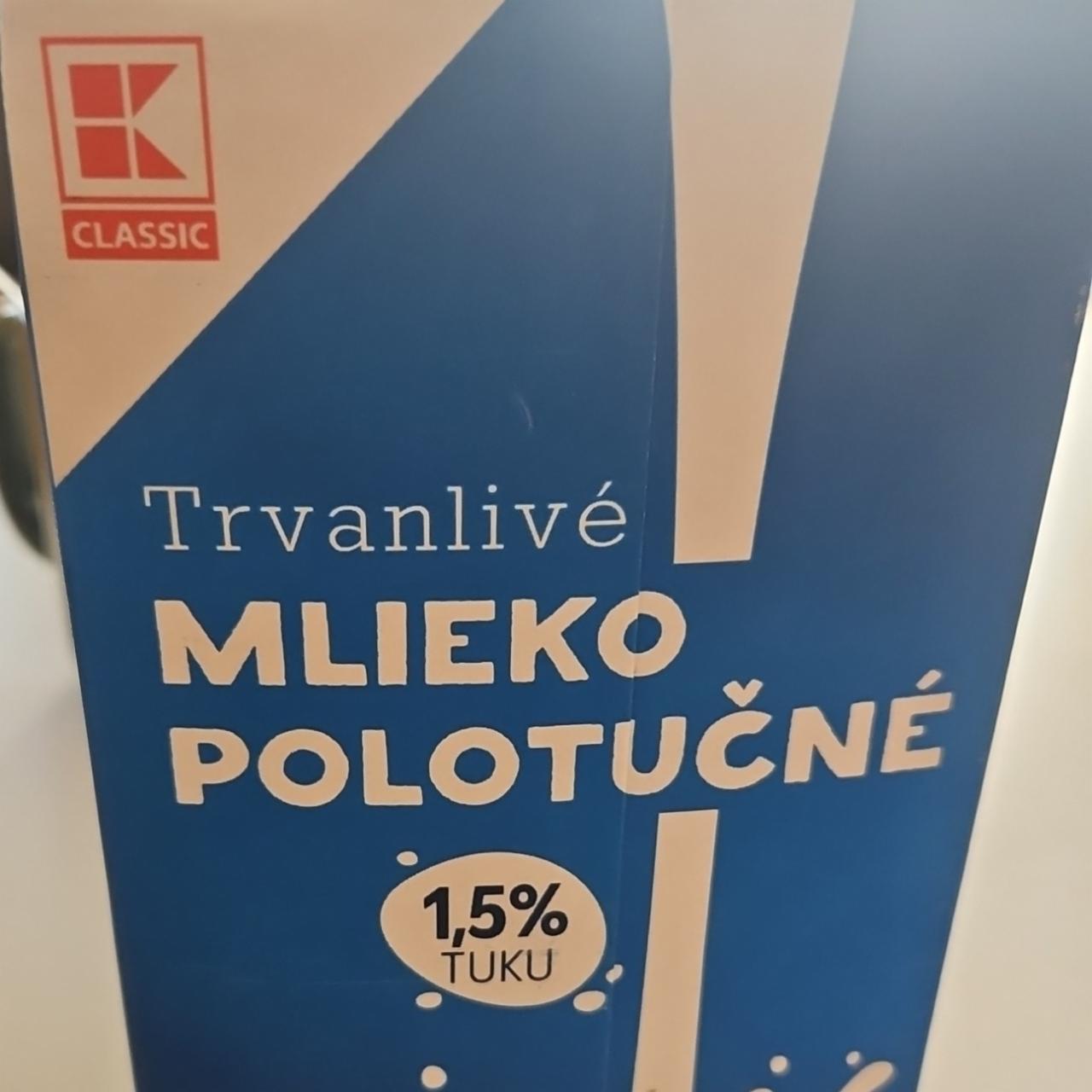 Fotografie - Trvanlivé Mlieko polotučné 1,5% K-Classic