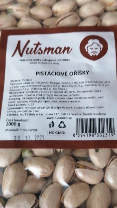 Fotografie - Pistáciové oříšky neloupané, NATURAL Nutsman