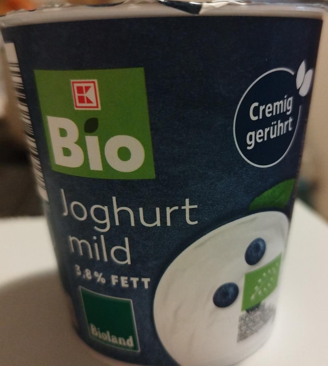 Joghurt mild 3,8% hodnoty a K-Bio fett nutričné - kJ kalórie