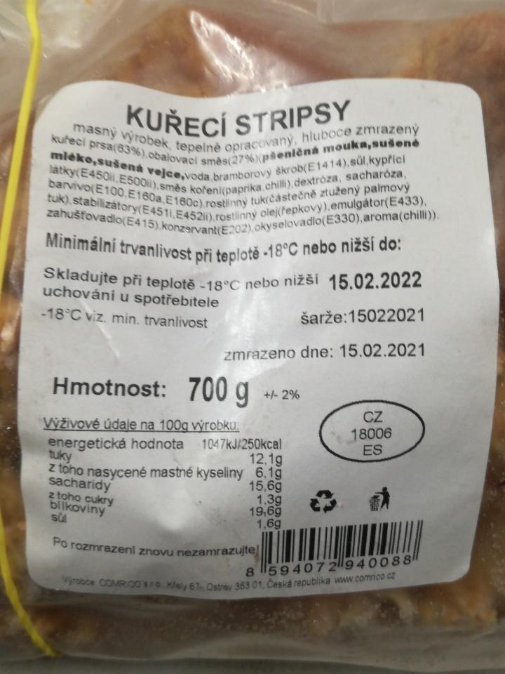 Fotografie - Kuřecí stripsy smažené Comrico