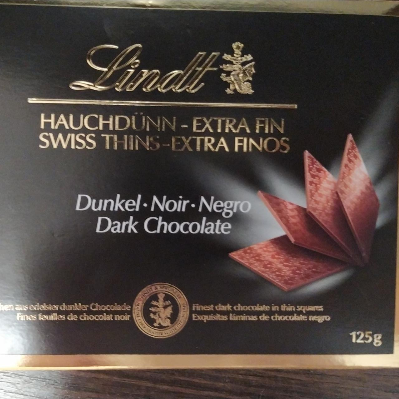 Fotografie - Swiss Thins Dark Chocolate Lindt