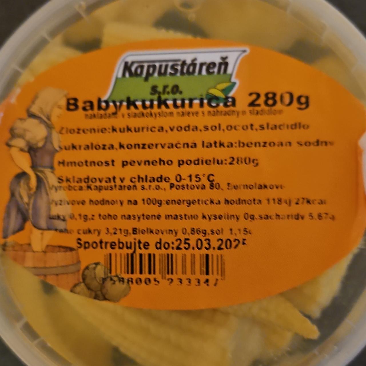 Fotografie - Babykukurica Kapustáreň