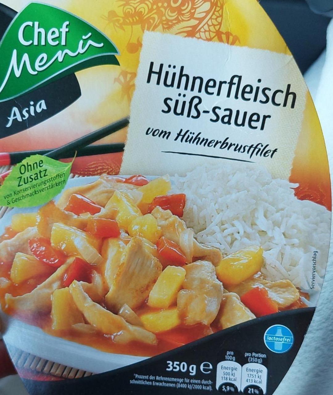 Fotografie - Hühnerfleisch süß-sauer Chef menü